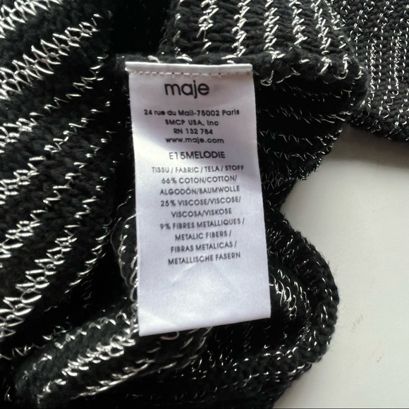 Maje Melodie Jacquard Metallic Open Knit Sweater / Size 1 / Small - Picture 13 of 13